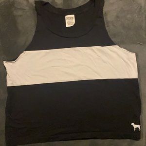 PINK, size small, black and white tank
